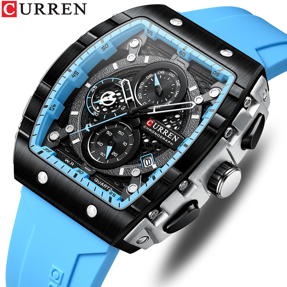 Smartwatch Guess - CURREN New RectangularSilicone Straps Quartz Wristwatches