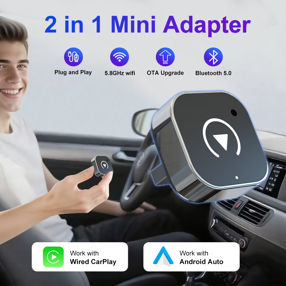Smartwatch Universal - 2026 2in1 CarPlay/Android Auto Adapter Wired