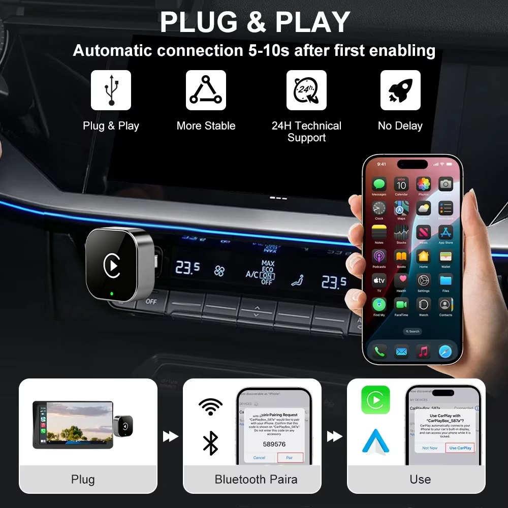 2-in-1 Wireless CarPlay & Andr - đánh giá và giá Smartwatch Universal