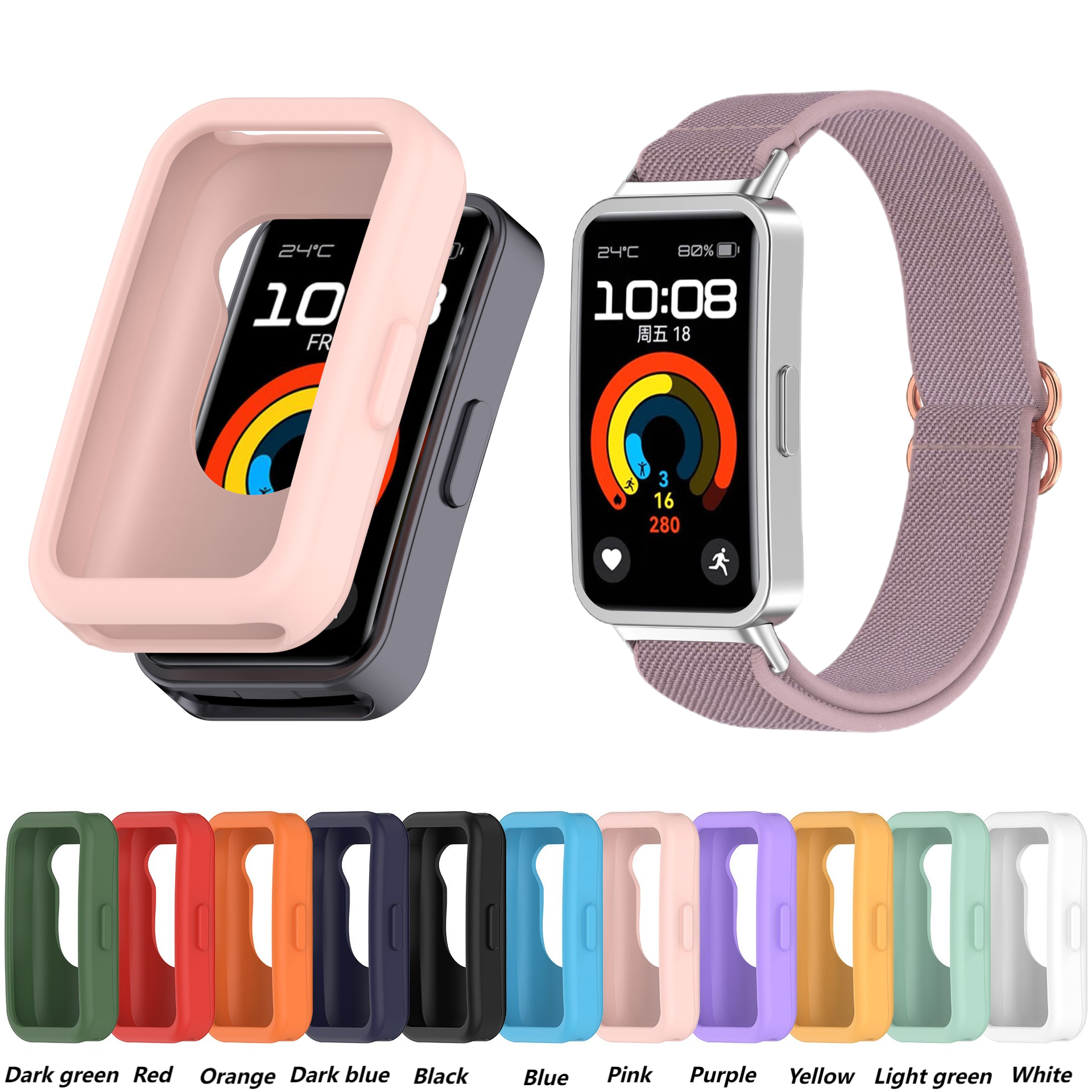 Silicone case For Huawei band  - đánh giá và giá Sport Loop Strap