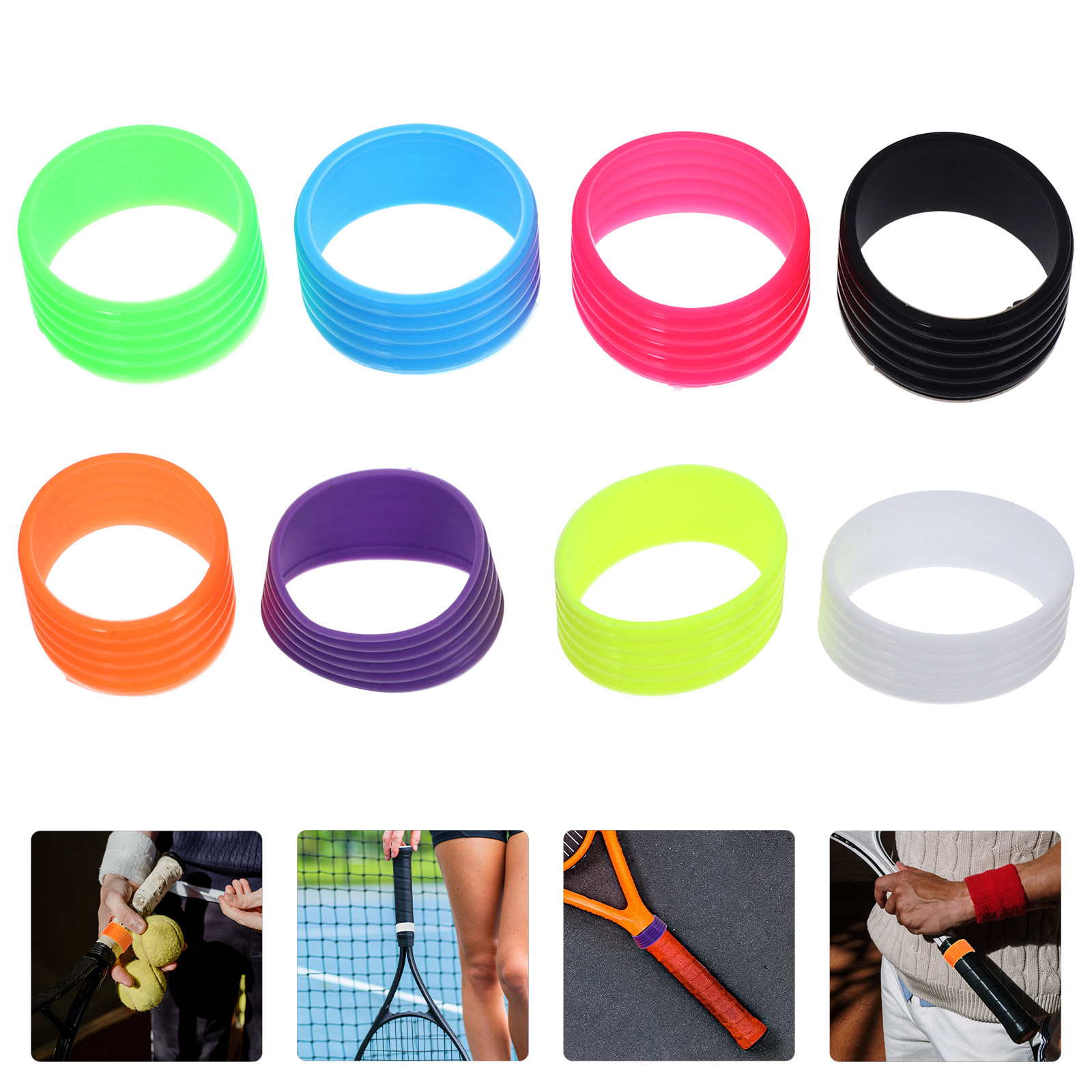 8Pcs Silicone Tennis Grip Ring - đánh giá và giá Silicone Band Replacement