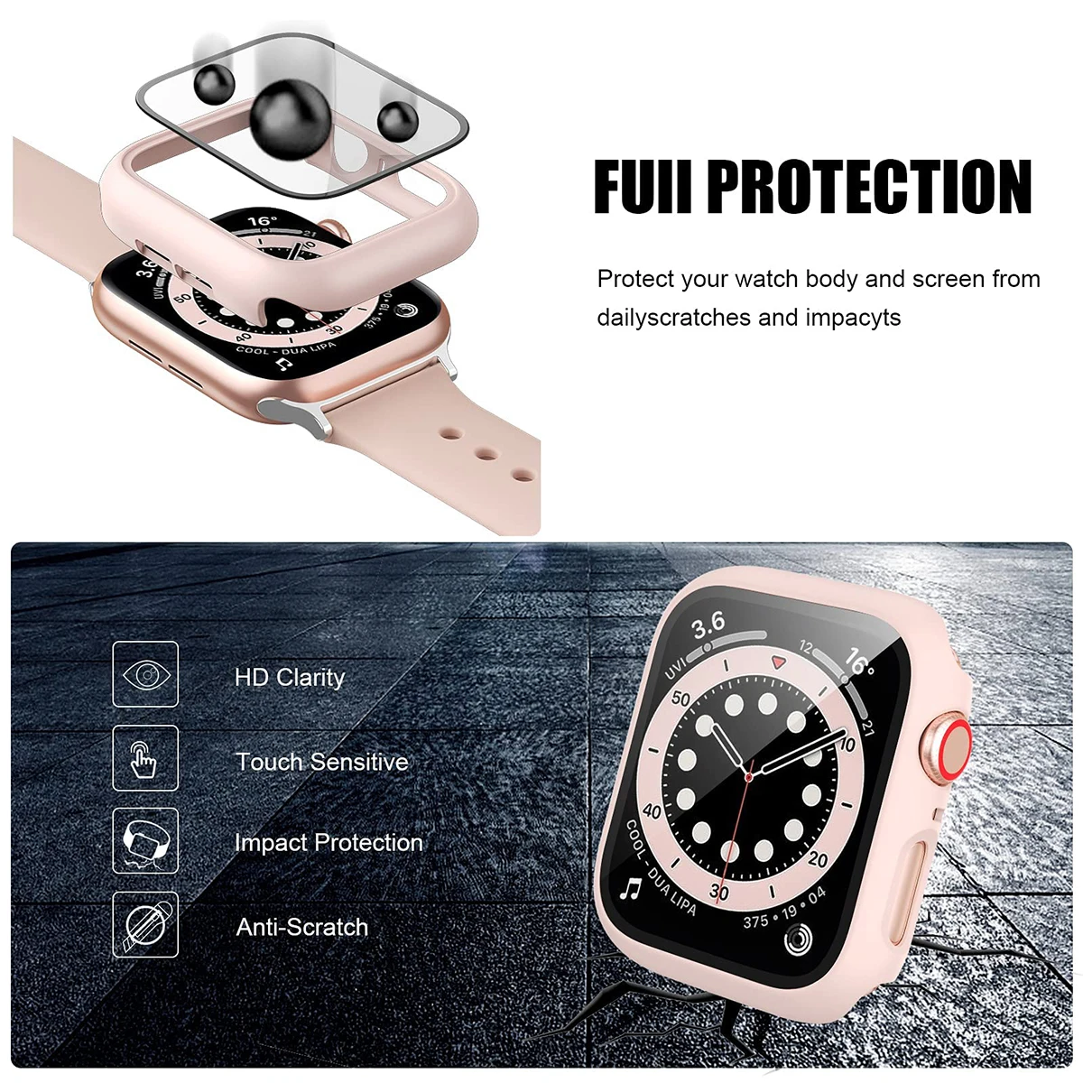 Tempered Glass+Cover For Apple - đánh giá và giá Xiaomi Smartwatch Accessories