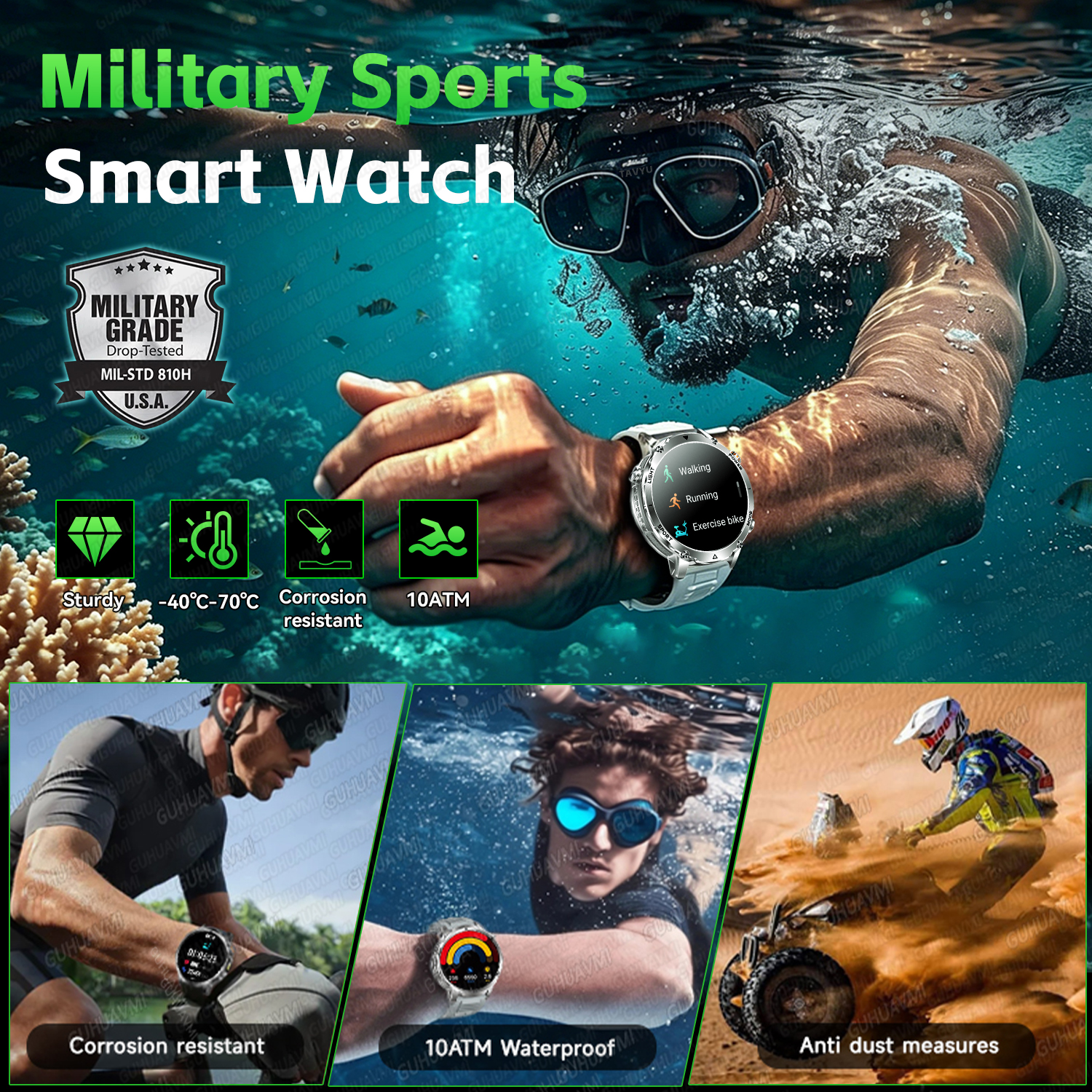 2026 New Military Smart Watch  - đánh giá và giá Sport Loop Strap