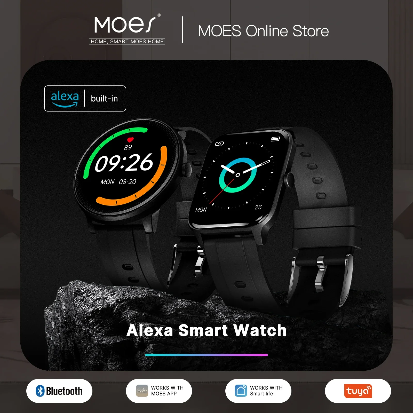 MOES Smart Watch Alexa Built-i - đánh giá và giá Smartwatch Touch