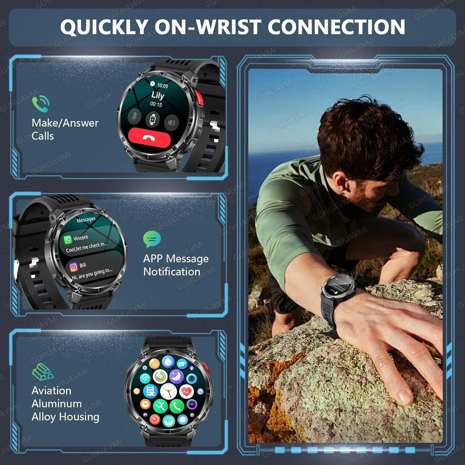 New 1100mAh Ultra Big Battery  - đánh giá và giá Smartwatch Touch
